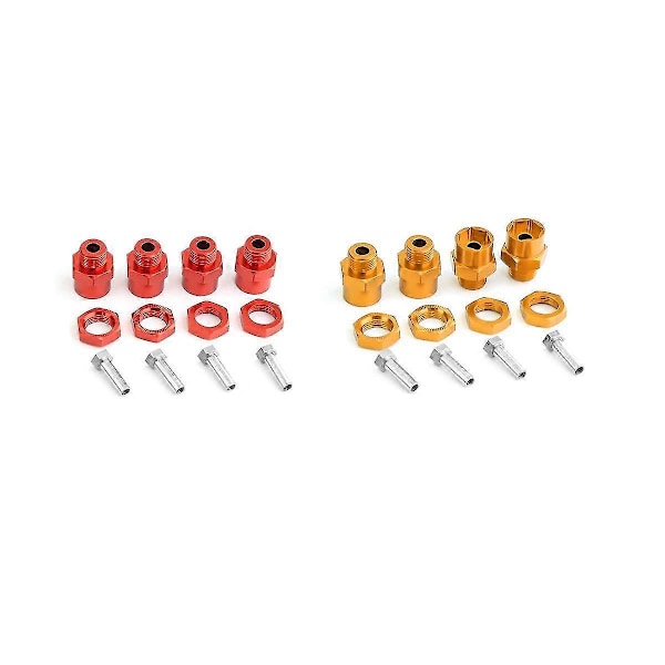 4kpl Metallinen Kuusiokoloavainadapteri 12mm - 17mm Pyörän Kuusiokoloavainadapterin Jatko Muuntomutterit 1/10 Rc-autoon