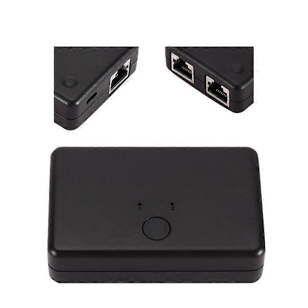 2 Port RJ45 Lan Nätverk Switch Hubb Dator Ethernet Internet Konverter Adapter