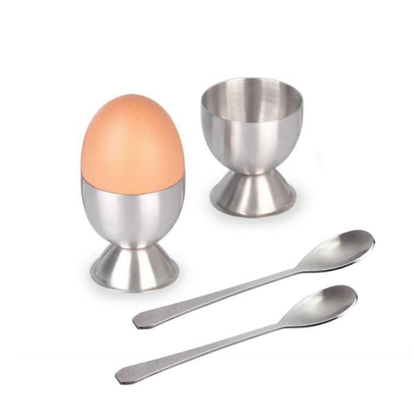 1 sett Egg Cracker Topper Sett - Myke Hardkokte Egg Separator Verktøy & 4 stk Bomulls Serviett Klut