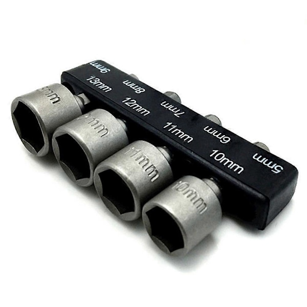 9 stk/sett sekskant pipehylser dyser muttertrekker sett boradapter 5mm-13mm
