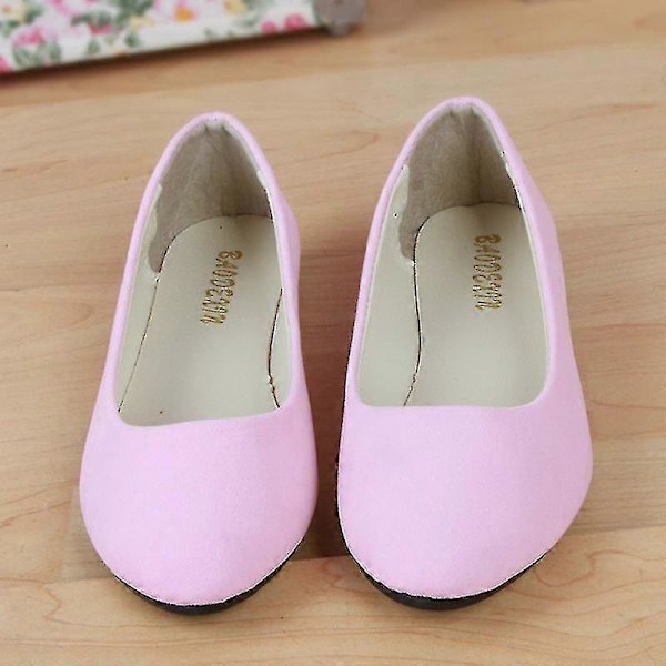 Dam Mockaskor Platta Sandaler Balett Ballerina Dolly Bröllopsskor Casual Båtskor Pink 41