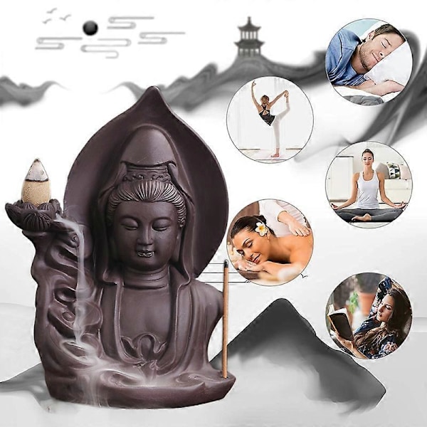 Rökelsekar Klassiskt Värmebeständigt Återanvändbart Buddhismstil Rökelsehållare Rökfontän för Vardagslivet