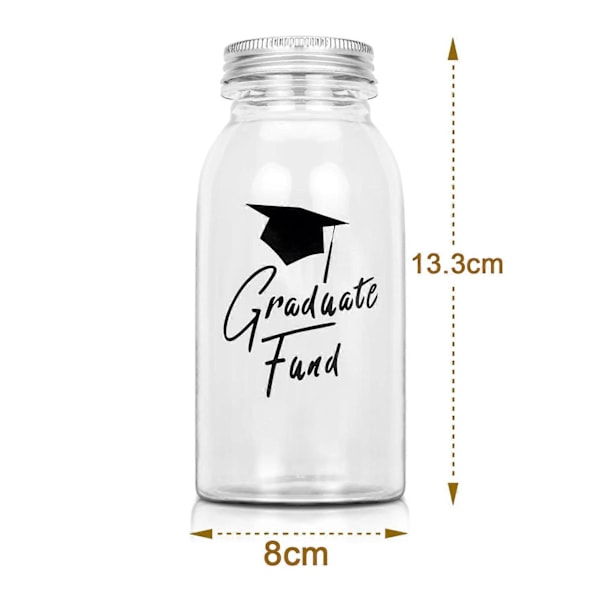DIY Graduation Pengekrukke Gennemsigtig Krop Tillykke College Gymnasium Hat Sæt Kontant Flaske Bordpynt Dekoration Festartikler