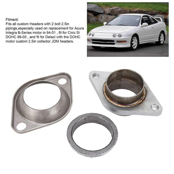 2,5\" Donutpakning med 2 stk. udstødningsmanifoldflange til 2 bolte 2,5\" rørføring Custom Headers