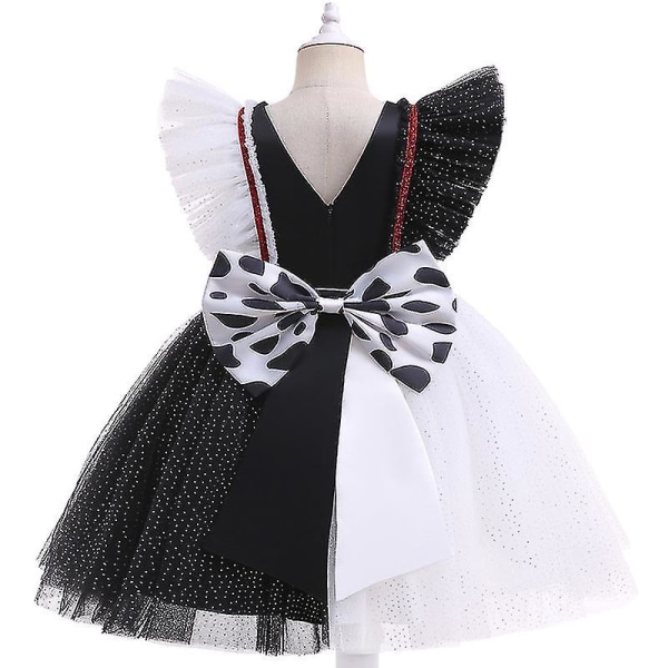 Girls Princess Dress Cruella the Witch Tutu Halloween Carnival Party Cosplay Kostym 110