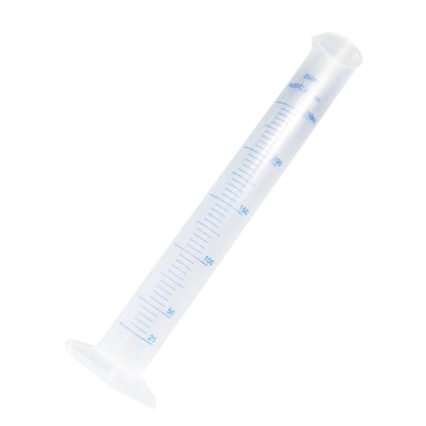 100 ml graderad mätcylinder i plast med skala, kemilaboratorieverktyg