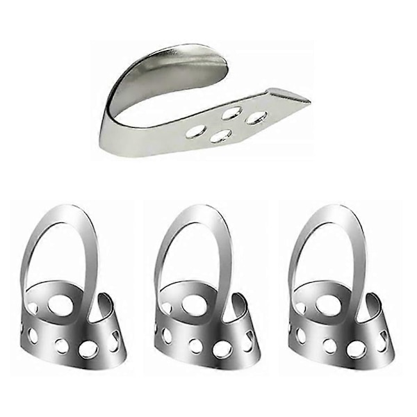 4 STK Tommelfingerplekter Udhulet Justerbar Tommelfinger Indeks Ring Langfinger Plektrum