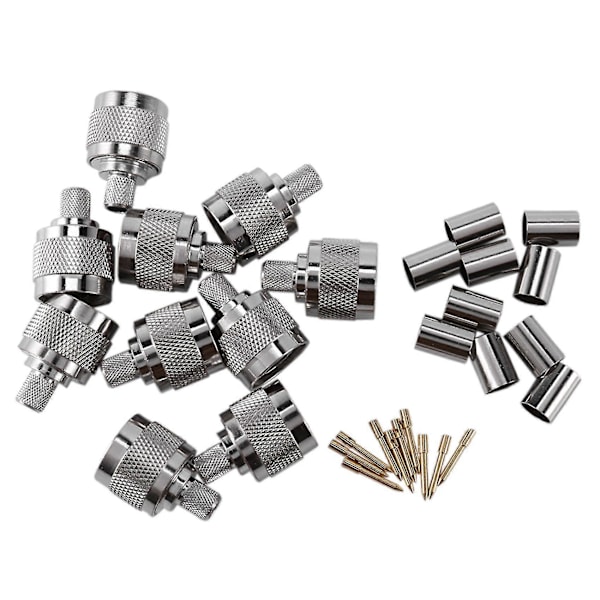 10 st N-typ Hankontakt 50-5 N-kontakt RF Koaxialkontakt för Lmr300 5d-fb Kabel N-50j-5 RF