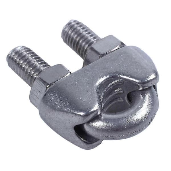 6mm 1/4 tommer rustfritt stål wiretau kabelklemmer 12 stk