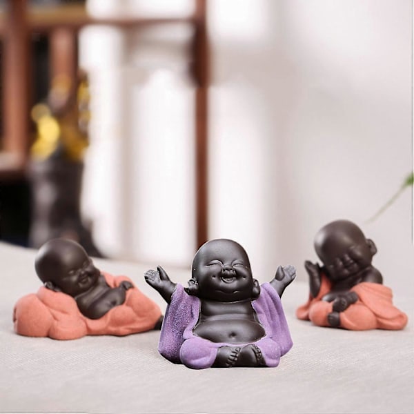 Søt Keramisk Buddha Statue Figur Ornts Hjem R C