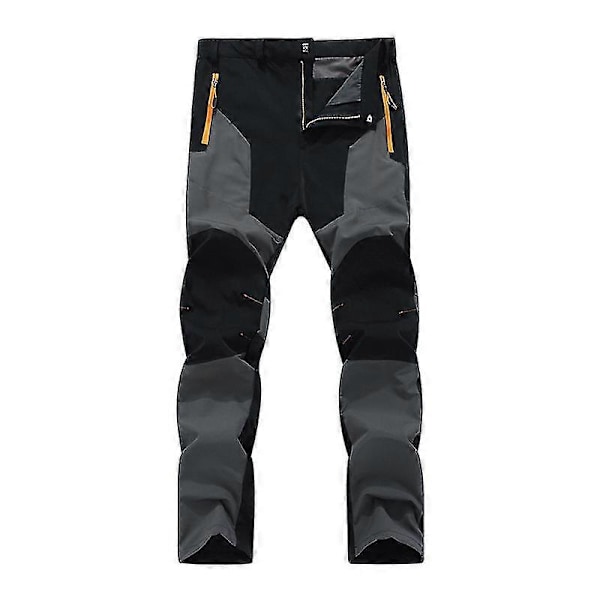 Miesten tuulenpitävät, vedenpitävät, hengittävät ja nopeasti kuivuvat ulkoiluhousut BlackGray 4XL