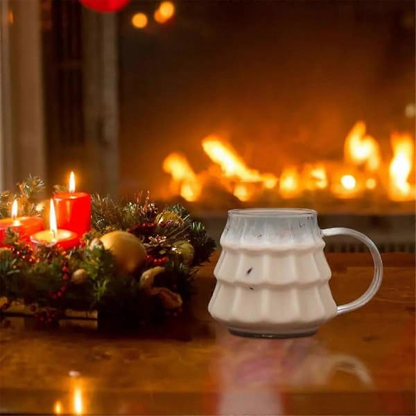 Transparent Kaffemugg Julgransform Mjölk Frukost Glas Kopp
