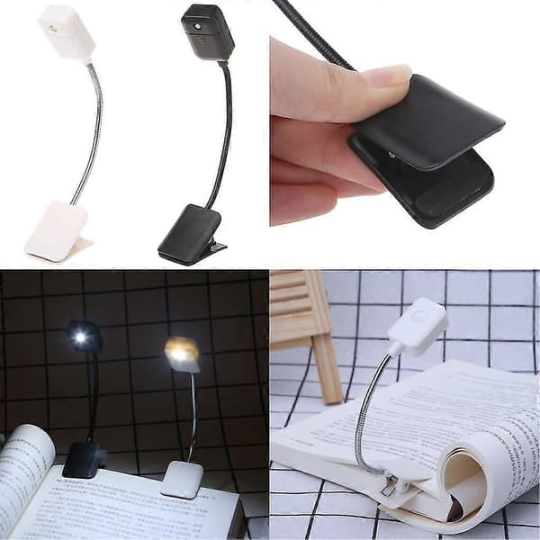 Læselampe med LED til Kindle & Notebook, Bordlampe Mini Fleksibel Clip