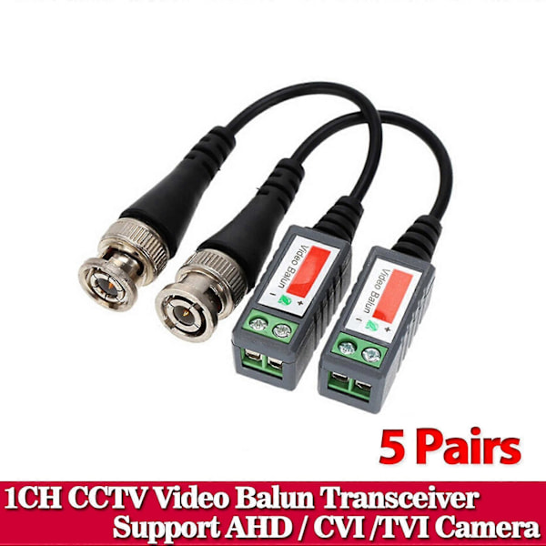 10 kpl CCTV-videobaluni CCTV-lisätarvikkeet Passiiviset lähetin-vastaanottimet 2000 jalan etäisyydelle UTP-baluni BNC-kaapeli Ca