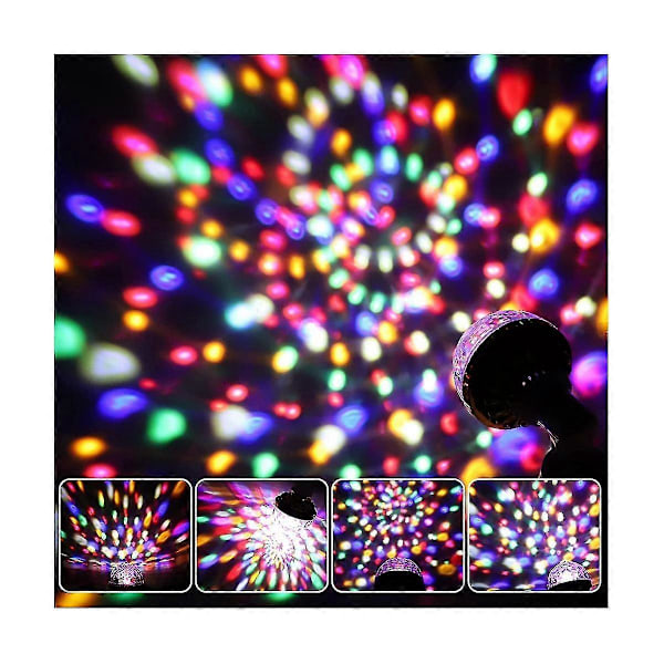 E27 Lampa Roterande LED Party Lampa Stroboskopljus För Fester - RGB Multi Kristallkula Ljus Strob