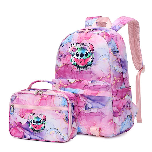 2 stk. Disney Lilo Stitch Multi Pocket Rygsæk med Madkasse Rygsæk style 10