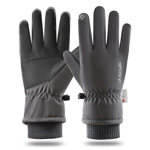 Skidhandskar - Vattentäta Andningsbara Snowboardhandskar, Varma Vinterhandskar, Passar Både Män & Kvinnor GRAY XL