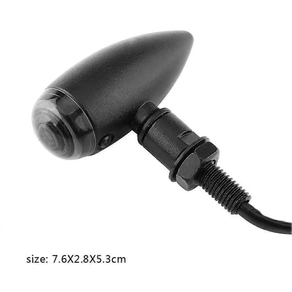 2 stk. Motorcykel Bullet Amber Blinklys Indikator Lys Lampe Sort