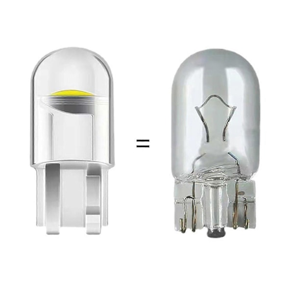 LED Signal Pære 194 Bil Læselamper T10 W5w Dome Wedge Nummerpladelygte 10x (Ruipei)