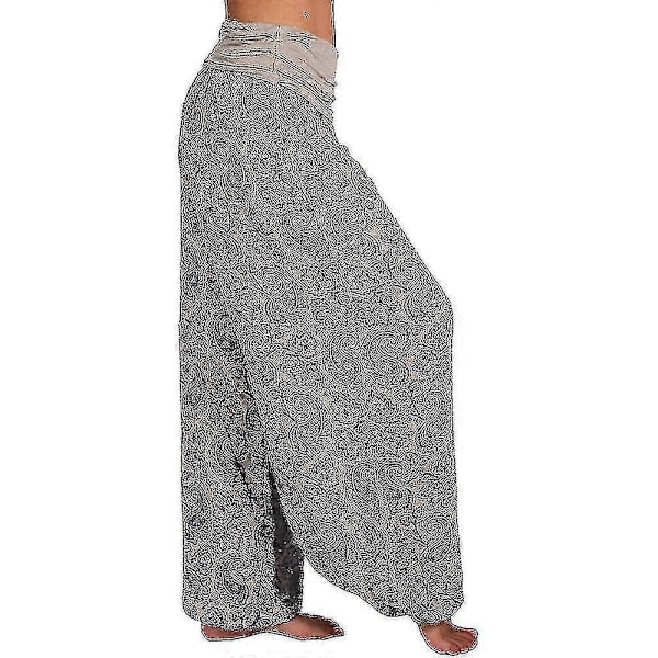 Naisten Boho Paiey Gypsy Harem Housut Ali Baba Jooga Palazzo Löysät Hippihousut Bloomersit Smokkivyötäröllä Apricot M