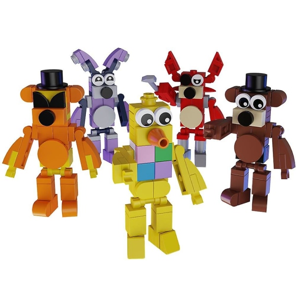5 stycken/ Set Fem nätter på Freddy's Building Block Toy, Skräck Fnaf Game Action Figurmodell Leksak