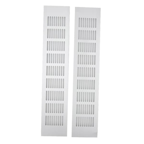 2 st Luftventilationsgaller Aluminiumlegering Rektangulär Ventilationsplatta för Skåp Skoskåp Garderob 80x400mm