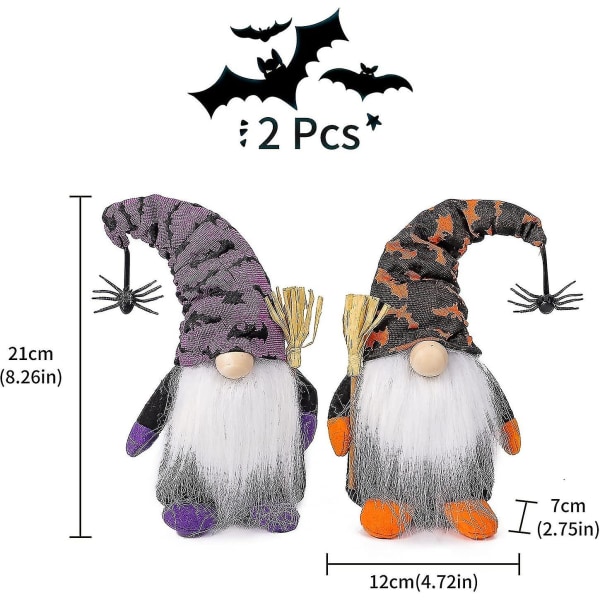 Halloween Tomte Docka, 2 st Halloween Tomtar Plysch Dekor Halloween Dvärg Docka Hushålls Ornament