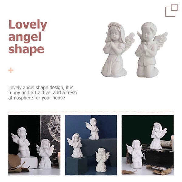 2 stk. Resin Engel Figurer Engel Pynter Dekorativ Engel Dekoration Engel Statuer