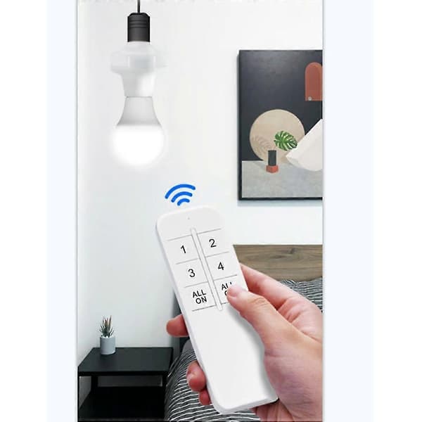 5 stk. E27 Trådløs Pære Adapter Lampe H Base On/off S Sokkel H Til Ewe