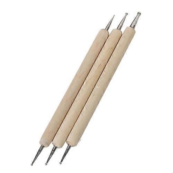 3 stk. Kugle Stylus Værktøjssæt til Prægning af Mønstre DIY Ler Skulptur Modellering