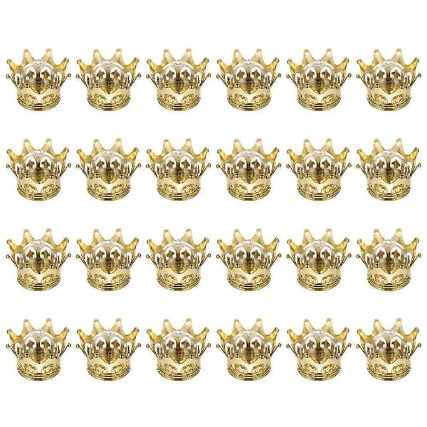 24 st Fina Kronformade Bröllopsgodisaskar Godisförpackningsfodral (Gyllene)