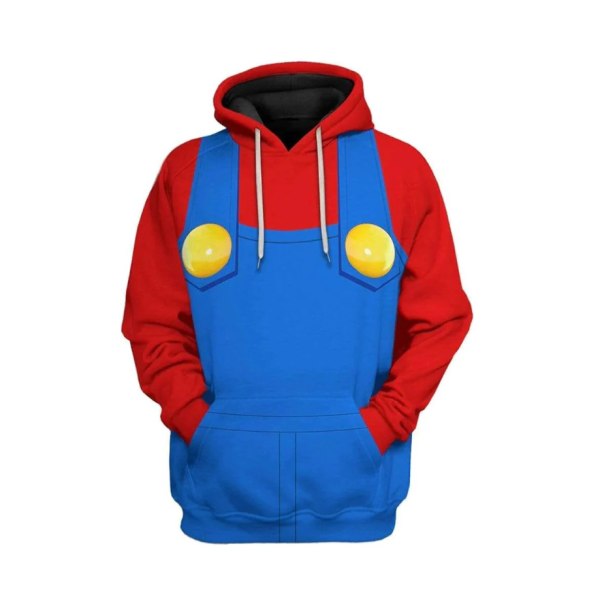 2023 Ny Super Mario Bros. Toad Character COSPLAY Mode 3D Sweatshirt Hoodie style 1 Kids - L