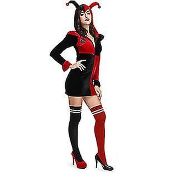 Halloween Cirkus Clown Karaktär Kostym Vuxen Filmhjälte Skurk Karaktär Harley Quinn Kjol 165cm