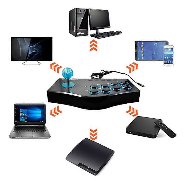 Arcade Spillekonsol Joystick USB Rocker Controller Kompatibel PS2/PS3/Xbox PC TV Boks Laptop