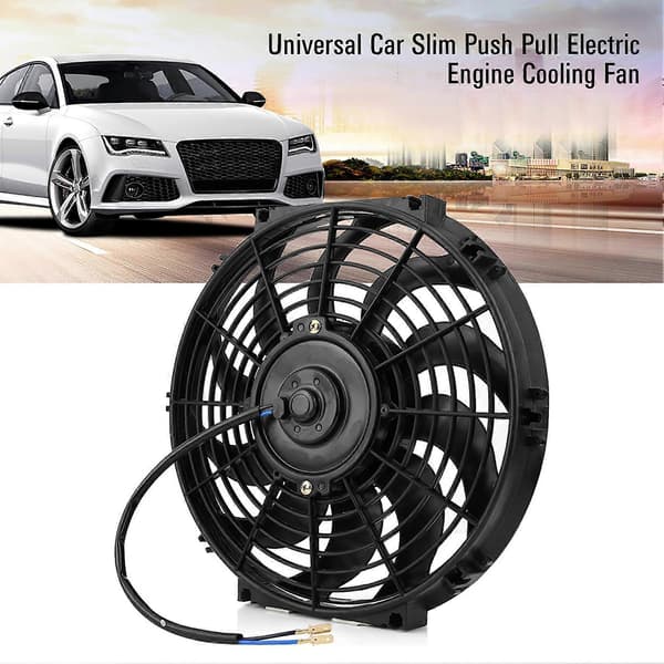 12 tommer Universal Tynd Bil Push Pull Elektrisk Motor Køleventilator 12V med Monteringssæt
