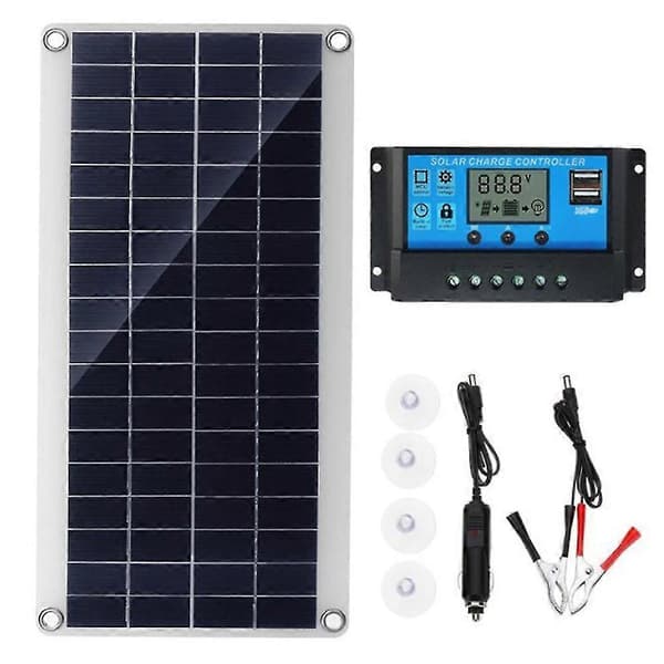 10w Fleksibelt solpanel solceller til bil autocamper båd hjem tag varevogn camping solbatteri, 40a solcelle