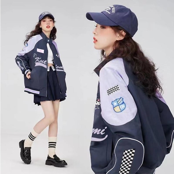 2023 Y2k Sanrio Kuromi Jacka Söt My Melody Cinnamoroll Biker Stansning Kvinna Lös Racerjackor Kvinna Casual Present Cinnamoroll Jacket xxl 60-65kg