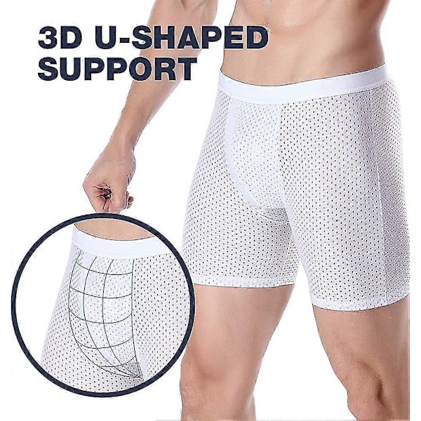 Mesh Boxerkalsonger för Män, 4-pack Sömlösa Sportkalsonger Underkläder Is-Silke Kalsonger Gåva