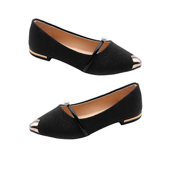 1 Par Sommer Spisse, Flate Nude Sko Elegante Perle Sklisikre Enkle Damesko