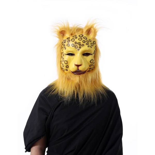 Realistisk Latex Lejonmask Djur Tigermask Vildkatt Leopard Gepard Halloween Latexmask Party Cosplay