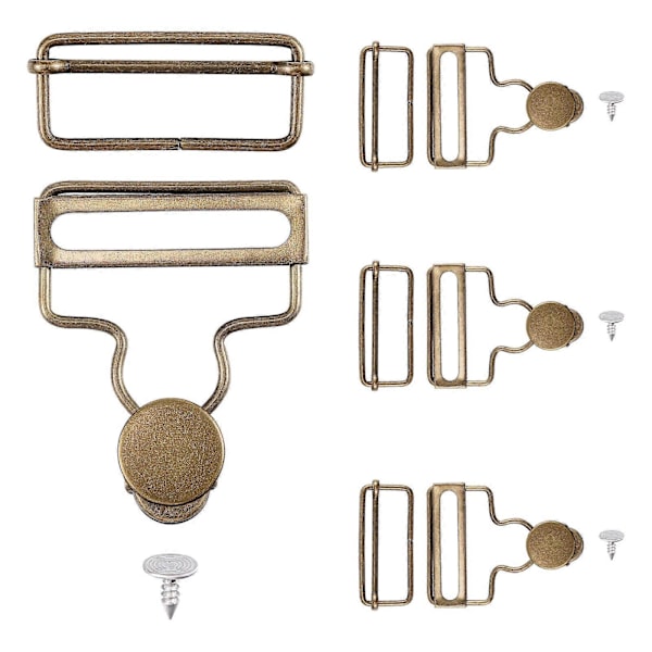SUPVOX 4 Set Hängselspännen Metall Hängslen Ersättningsspännen för Haklappsbyxor DIY Ryggsäckstillbehör