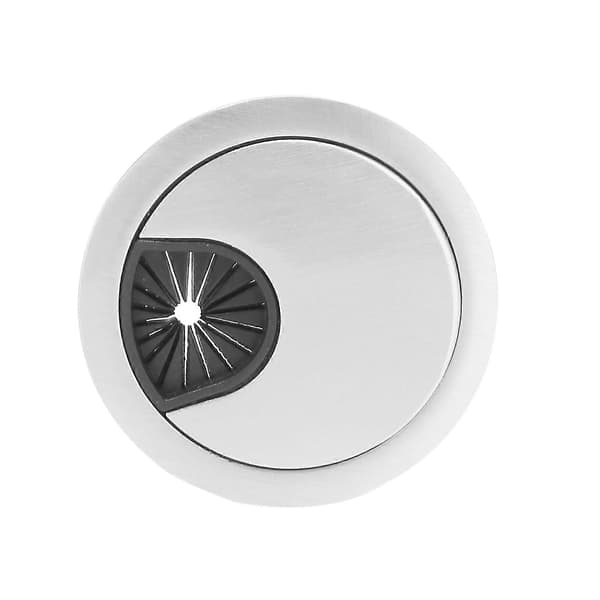 2x PC-computer Kabelføring i Rustfrit Stål 50 mm Diameter Bord Gennemgang