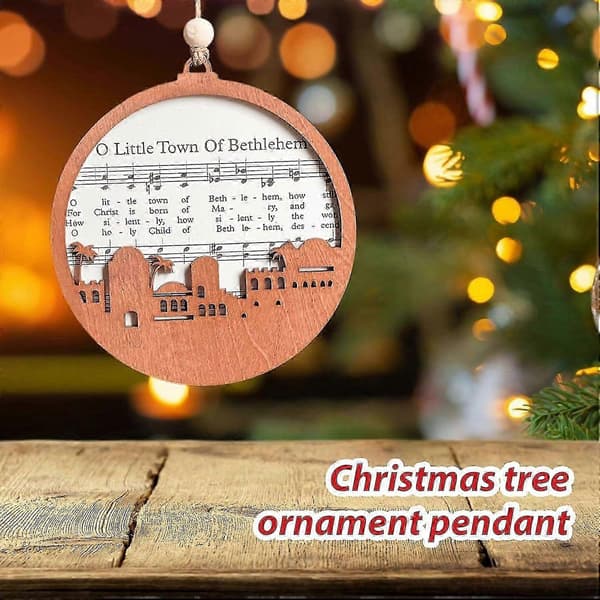 Julekrybbe ornamenter i noder træ noder ornament - træ ornament julepynt kompatibel med juletræ nytårsfest supp 2