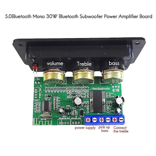 Bluetooth 5.0 Mono Effektförstärkarkort 8ohm 30w Högeffekts Subwooferförstärkarkort Med DC Hona