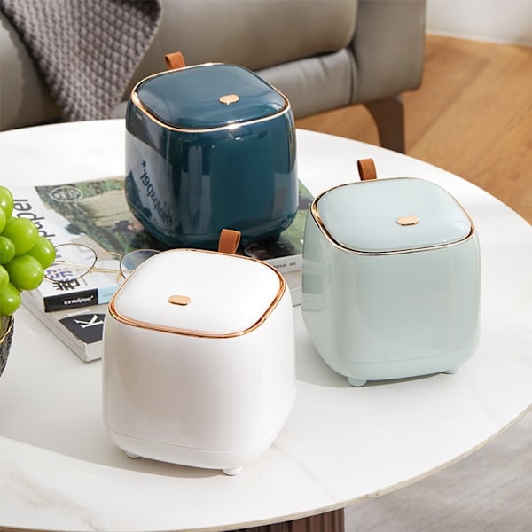 Kreativ Søppelbøtte for Skrivebord med Oppbevaringsboks for Søppelposer Light Green
