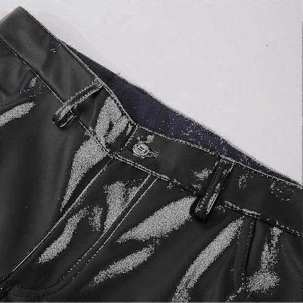 Youthup Herre Stretch Tight Faux Skinnbukser Black EU 35