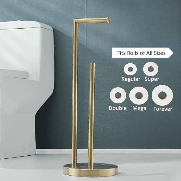 Fritstående toiletpapirholder 304 rustfrit stål børstet guld