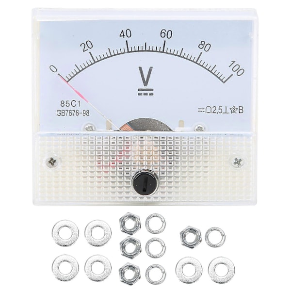 Pointer DC Voltmeter Panel Volt Spændingsmåler Måleinstrument 85C1 DC 0~100V