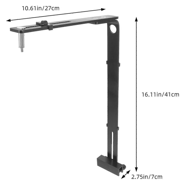 Metal Akvarielys Stand Fisketank Lys Stående Støtte Akvarielys Holder Lysbeslag Sort