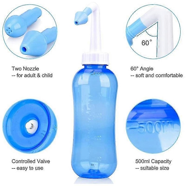 500ml - Näsrengörare för nässköljning, nästvättare (500ml flaska)